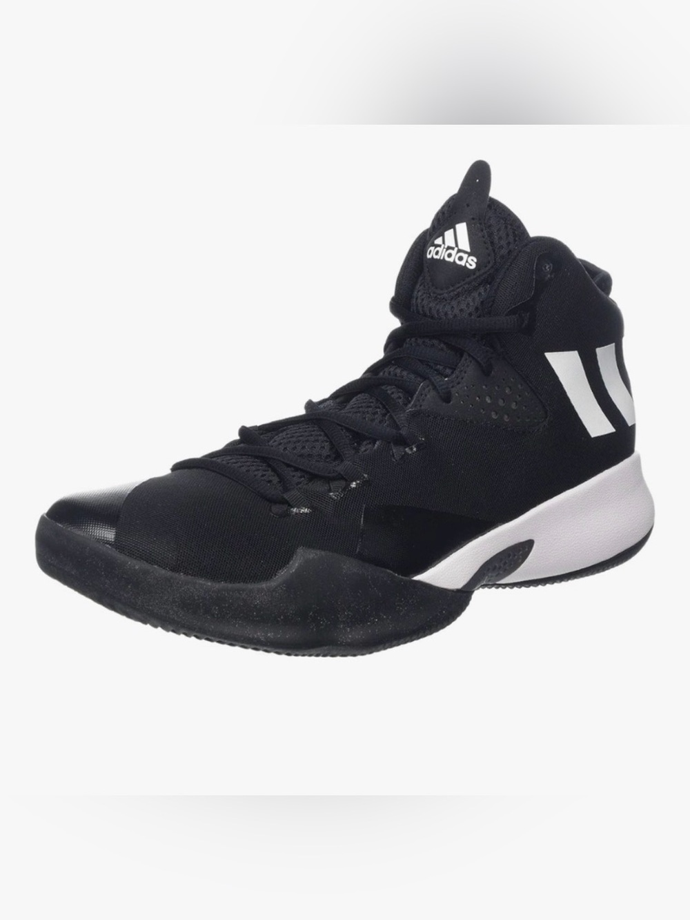 Adidas Mens Dual Threat Black White Mid Basketball Lace Up Shoes BY4182 Size 12